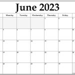 Free June 2023 Calendar Printable