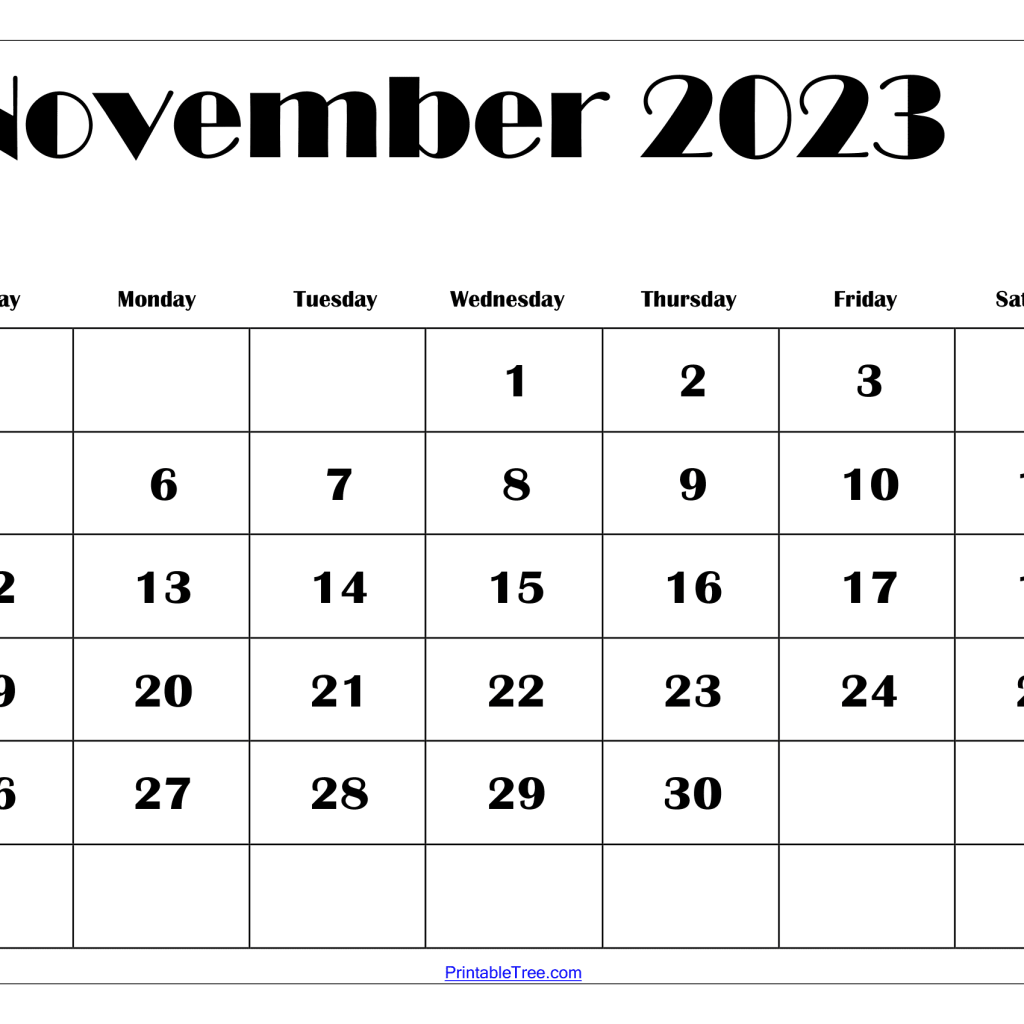 November 2023 Calendar Page