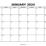 2024 January Calendar to Print