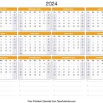 Printable Desk Calendar 2024 With Note