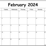 Blank February 2024 Calendar Template