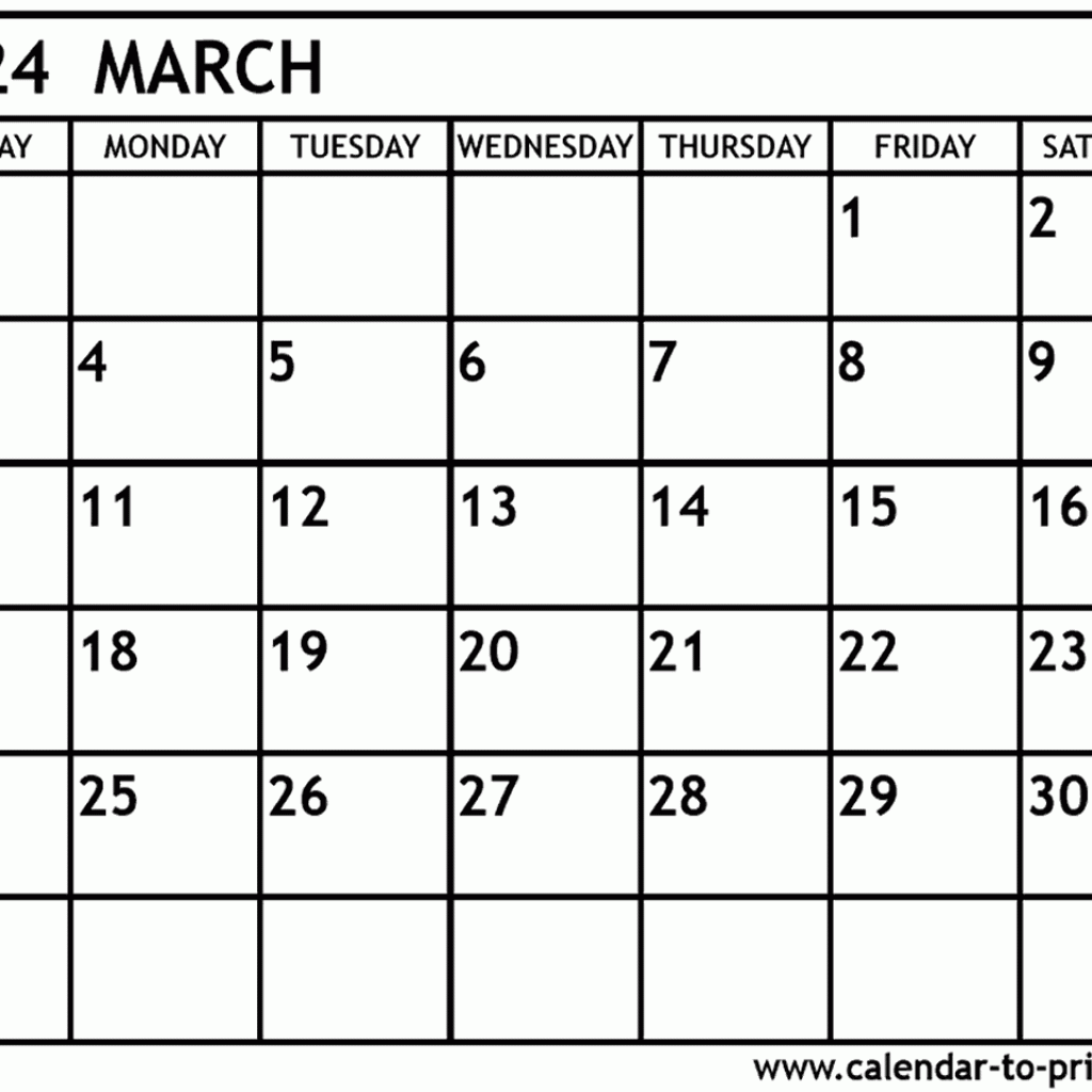 2024 March Calendar Template