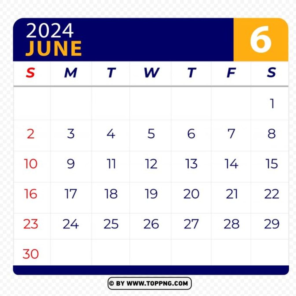 2024 June Calendar png