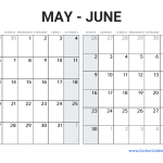 Calendar 2024 May June