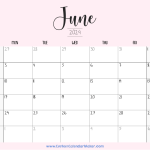 Calendar June 2024 Editable