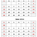 Calendar May June 2024 Print