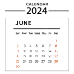 2024 June Calendar Simple