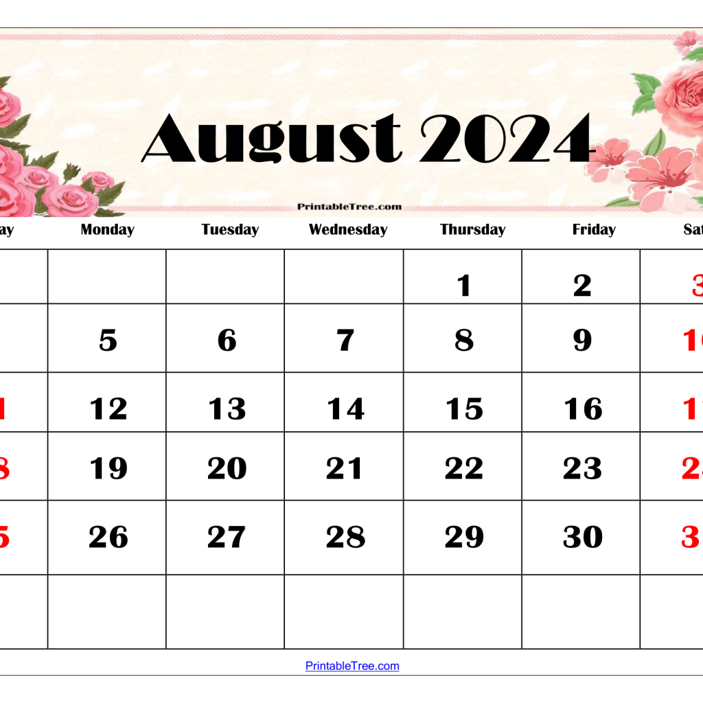 2024 Aug Calendar Template